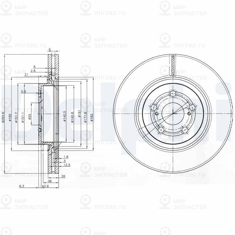 Тормозной диск DELPHI BG3914