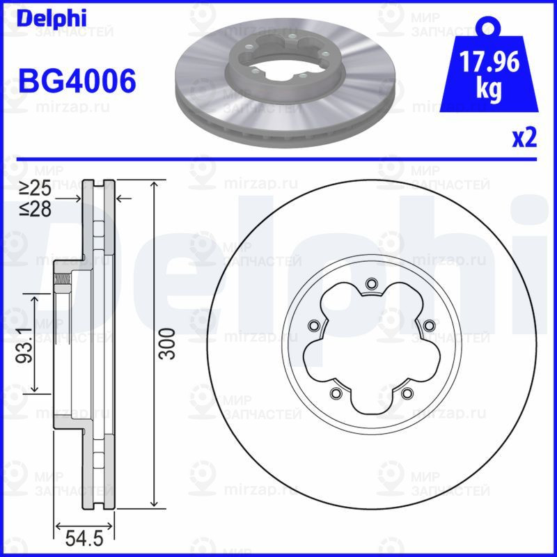 Тормозной диск DELPHI BG4006