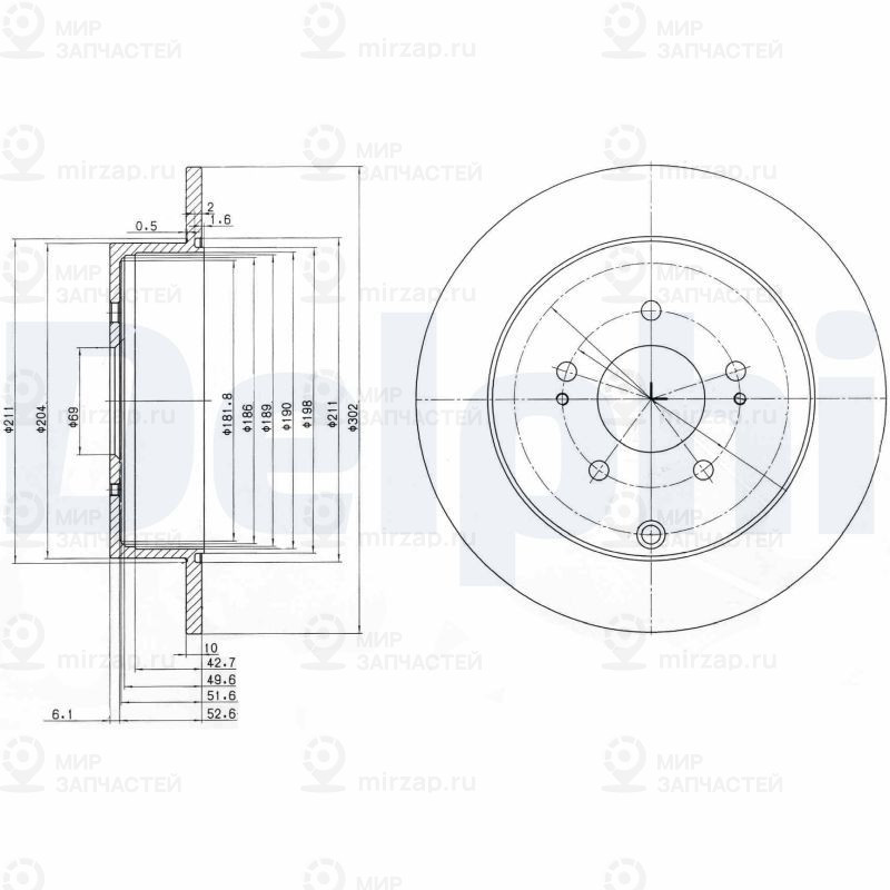 Тормозной диск DELPHI BG4035