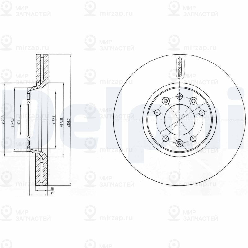 Тормозной диск DELPHI BG4083C