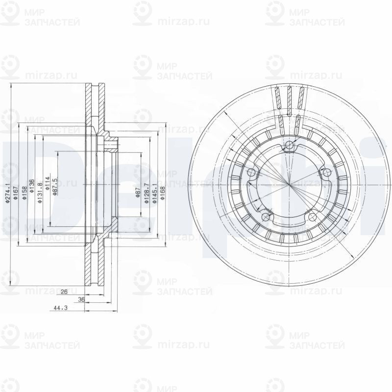 Тормозной диск DELPHI BG4134