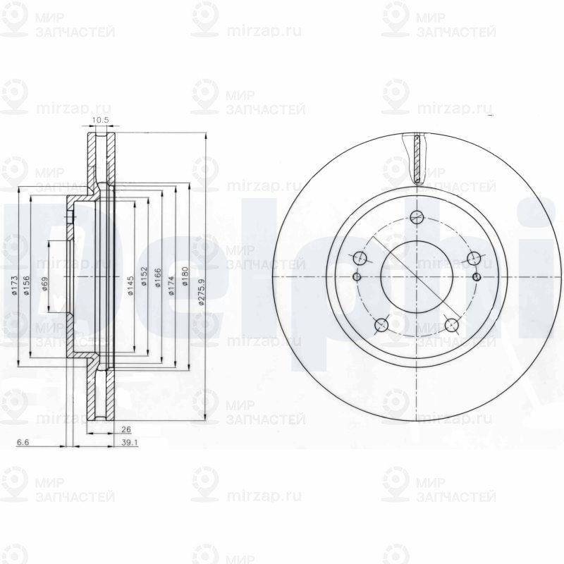 Тормозной диск DELPHI BG4147