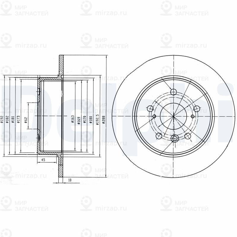 Тормозной диск DELPHI BG4156