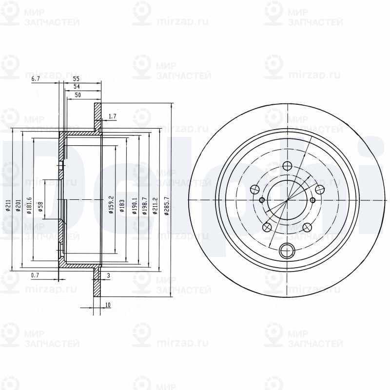 Тормозной диск DELPHI BG4158