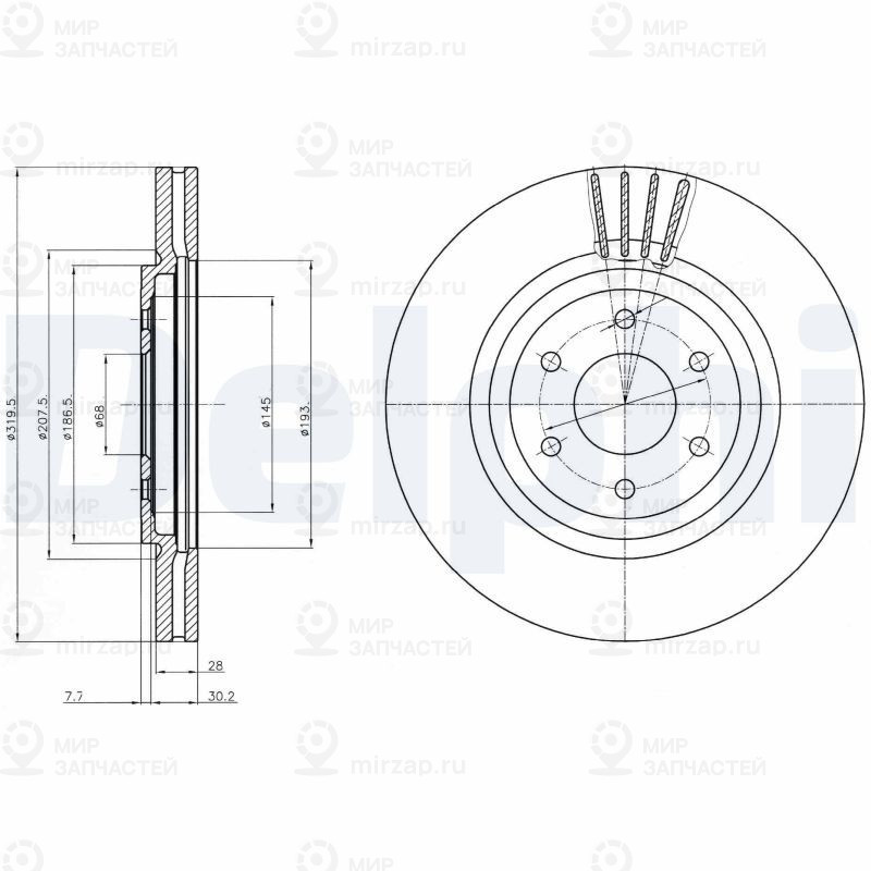 Тормозной диск DELPHI BG4176C
