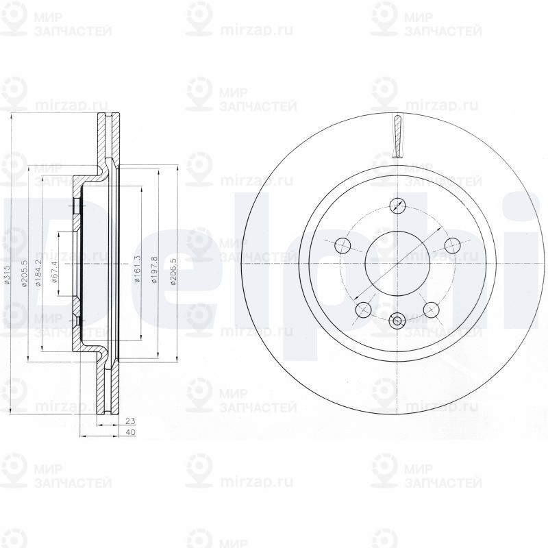 Тормозной диск DELPHI BG4190