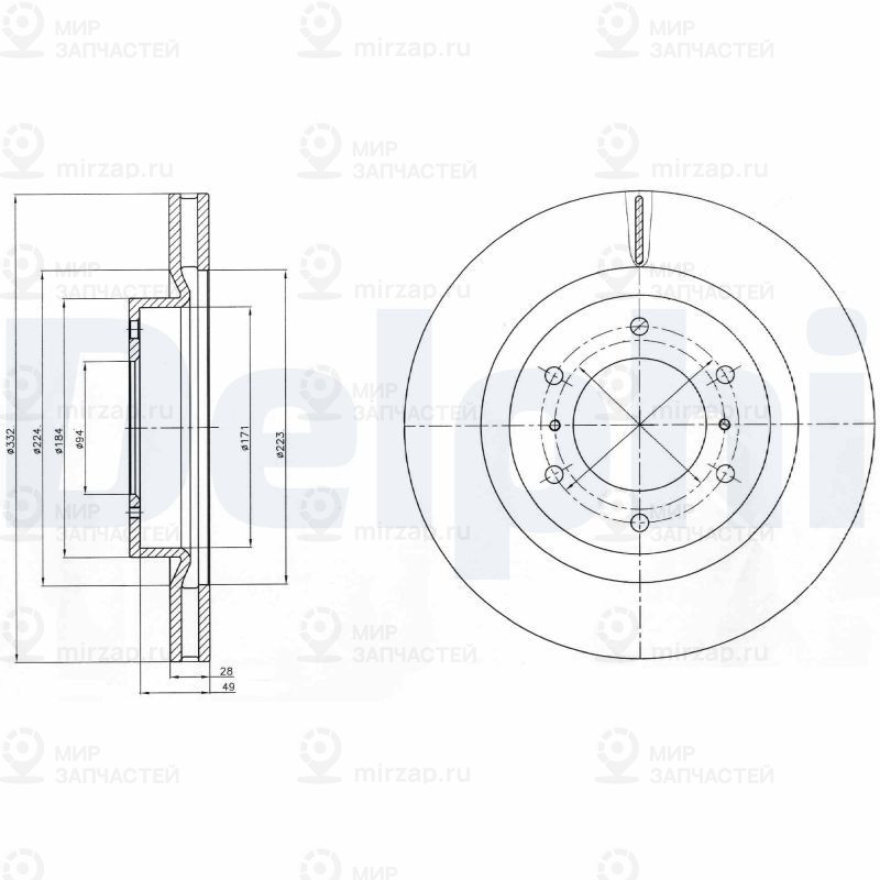 Тормозной диск DELPHI BG4228