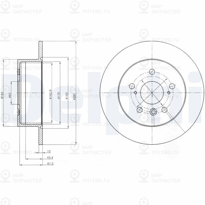 Тормозной диск DELPHI BG4268