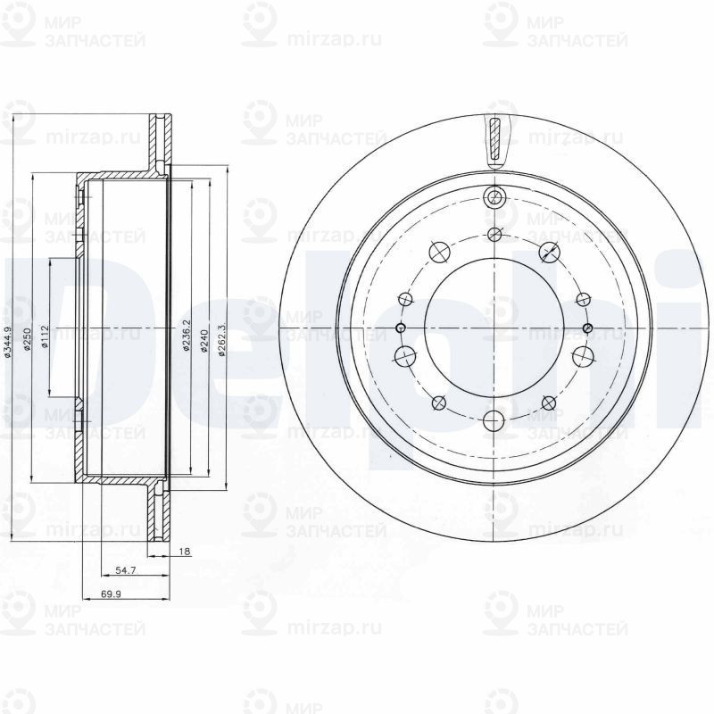 Тормозной диск DELPHI BG4275