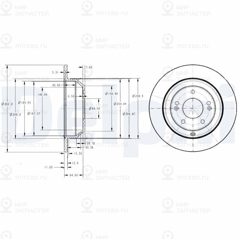 Тормозной диск DELPHI BG4335