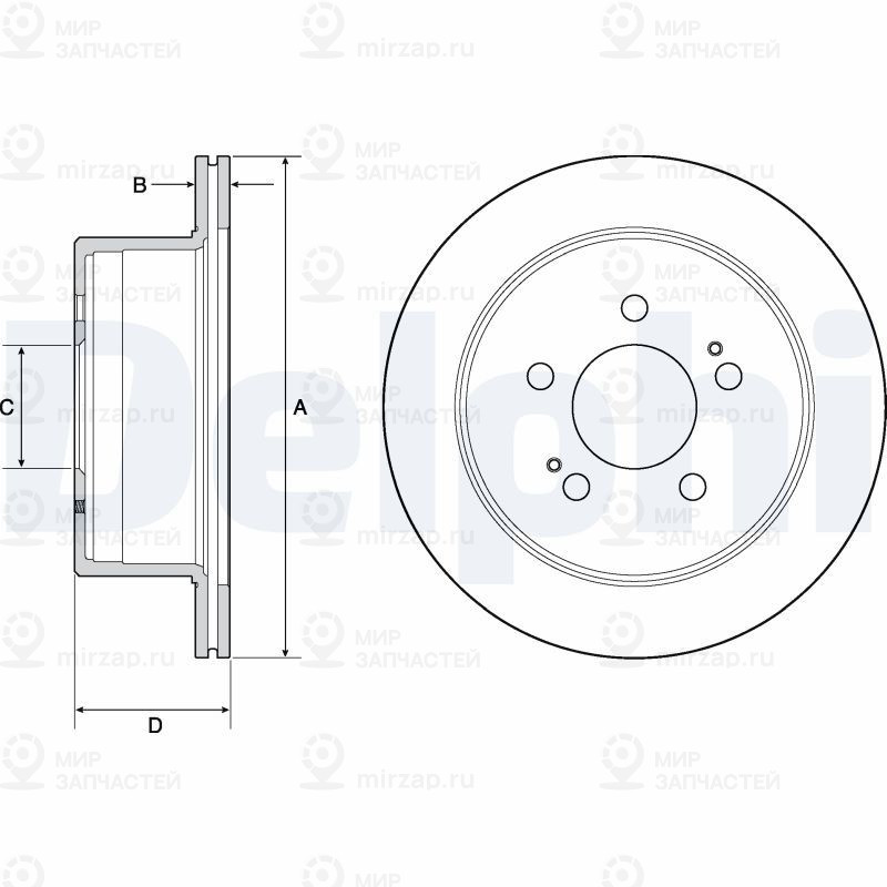 Тормозной диск DELPHI BG4677C