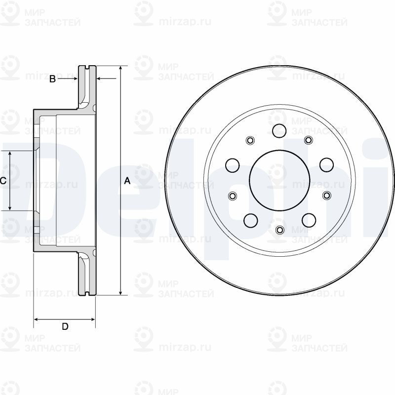 Тормозной диск DELPHI BG4796C