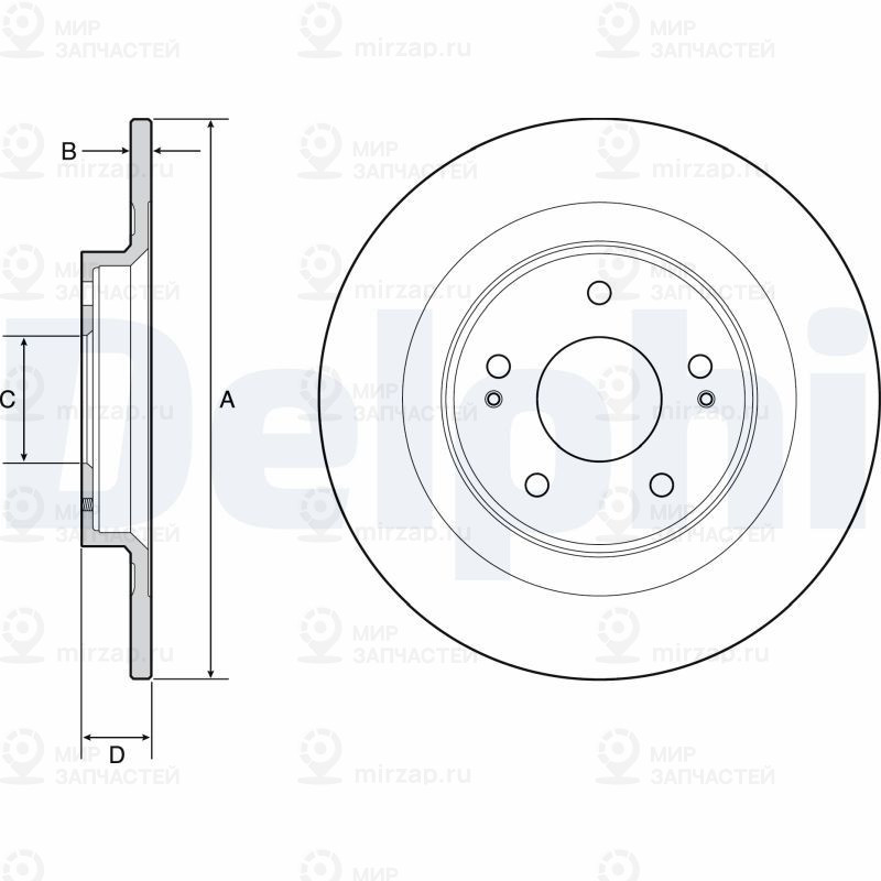 Тормозной диск DELPHI BG4924C
