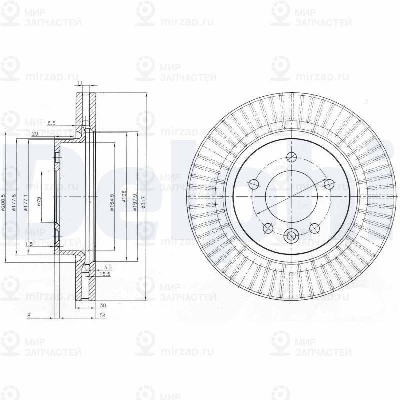 Тормозной диск DELPHI BG9006C