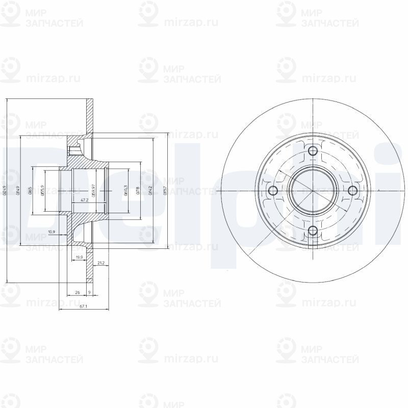 Тормозной диск DELPHI BG9022RSC