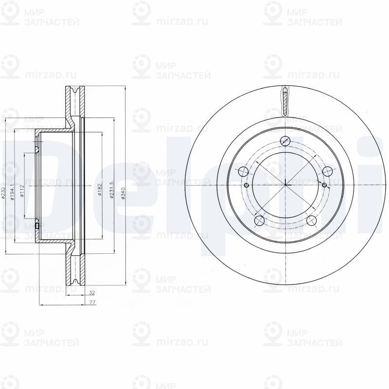 Тормозной диск DELPHI BG9067