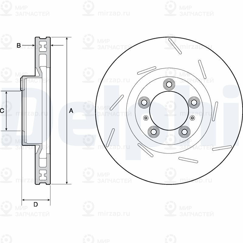 Тормозной диск DELPHI BG9127C