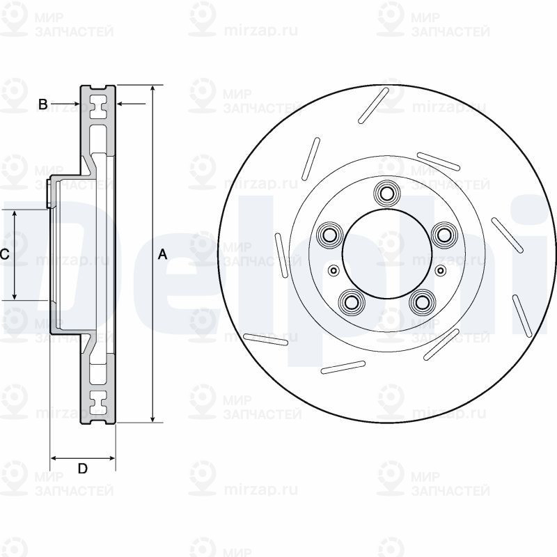 Тормозной диск DELPHI BG9128C