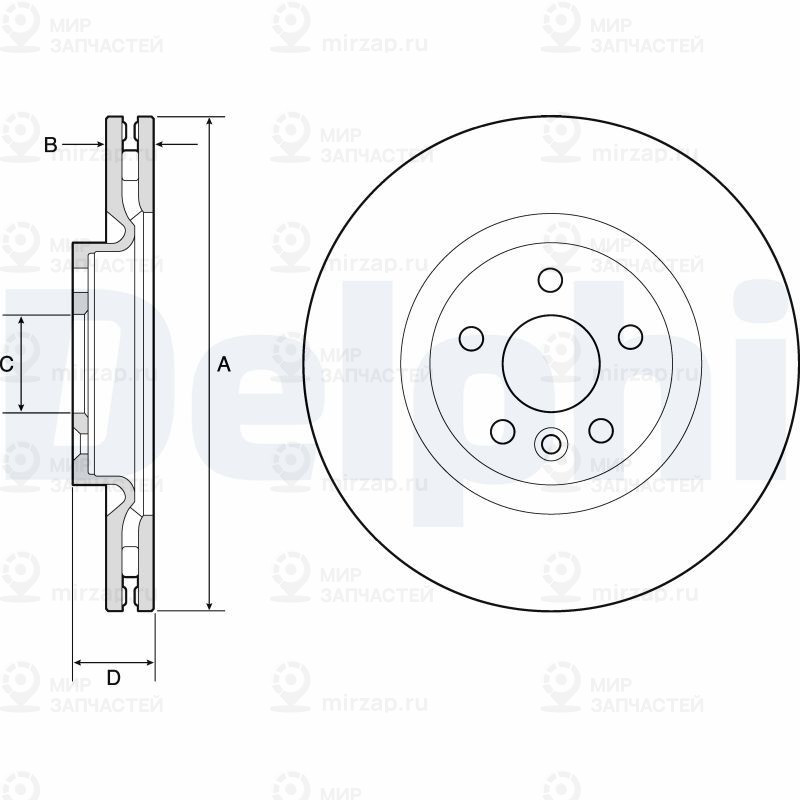 Тормозной диск DELPHI BG9183C