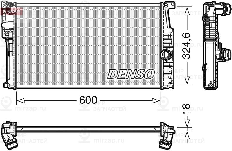 Радиатор, охлаждение двигателя DENSO DRM05017