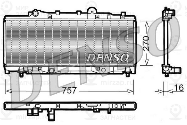 Радиатор, охлаждение двигателя DENSO DRM09090
