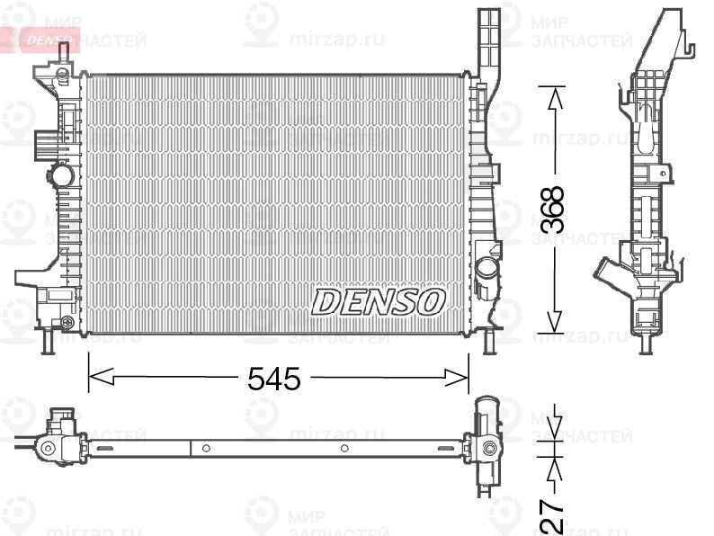 Радиатор, охлаждение двигателя DENSO DRM10028