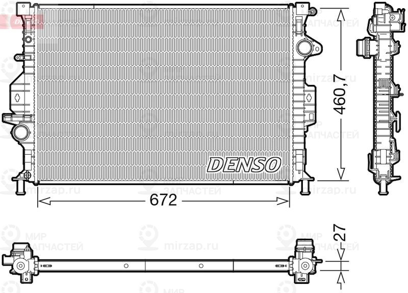 Радиатор, охлаждение двигателя DENSO DRM10115