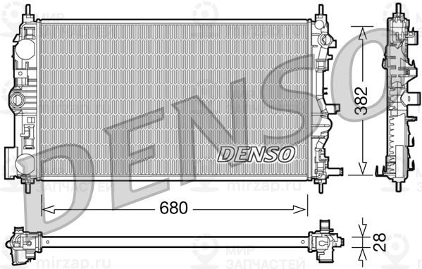 Радиатор, охлаждение двигателя DENSO DRM15005