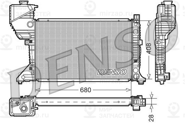 Радиатор, охлаждение двигателя DENSO DRM17015