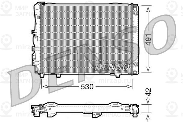 Радиатор, охлаждение двигателя DENSO DRM17030
