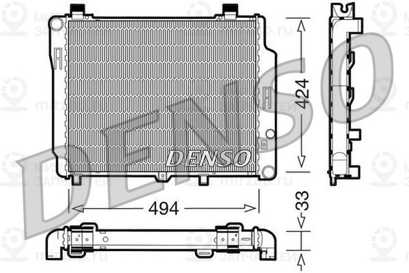 Радиатор, охлаждение двигателя DENSO DRM17074