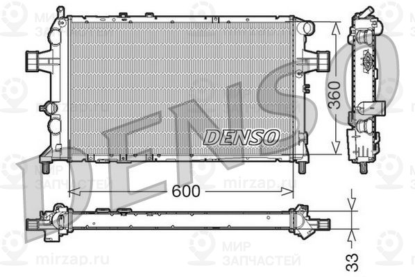 Радиатор, охлаждение двигателя DENSO DRM20018