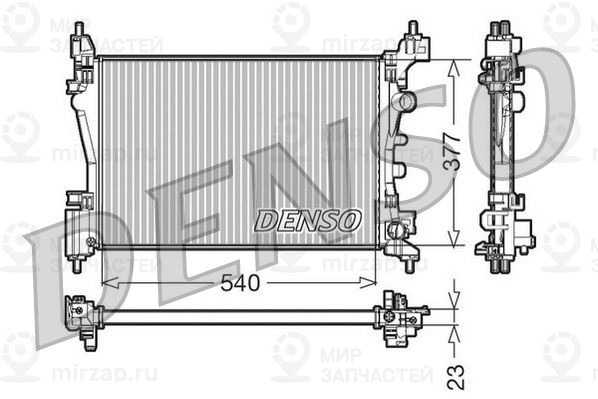 Радиатор, охлаждение двигателя DENSO DRM20095