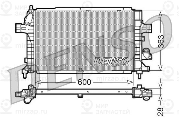 Радиатор, охлаждение двигателя DENSO DRM20102