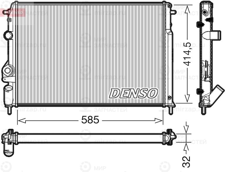 Радиатор, охлаждение двигателя DENSO DRM23034