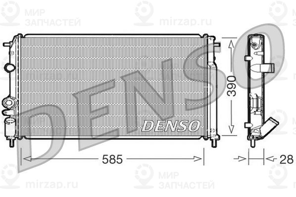 Радиатор, охлаждение двигателя DENSO DRM23052