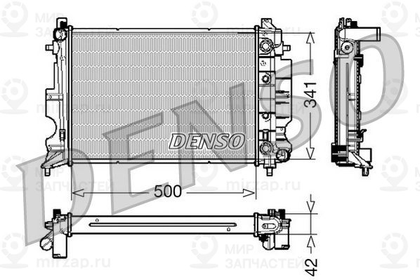Радиатор, охлаждение двигателя DENSO DRM25012