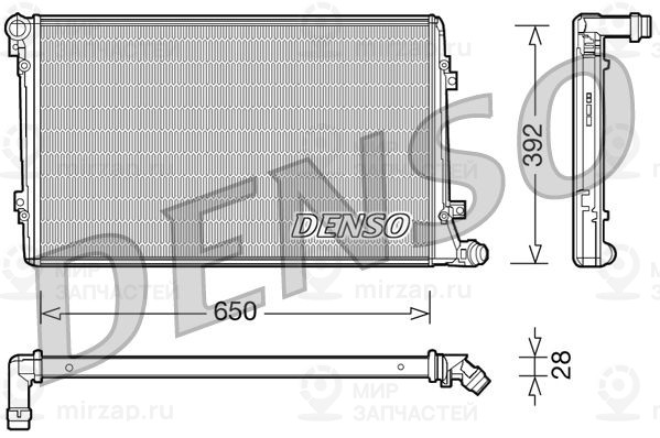 Радиатор, охлаждение двигателя DENSO DRM32019
