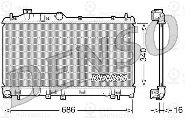Радиатор, охлаждение двигателя DENSO DRM36007
