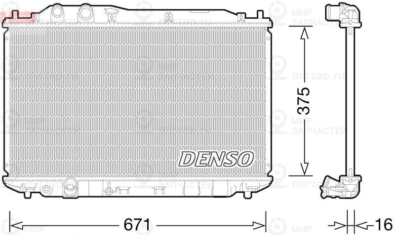 Радиатор, охлаждение двигателя DENSO DRM40028