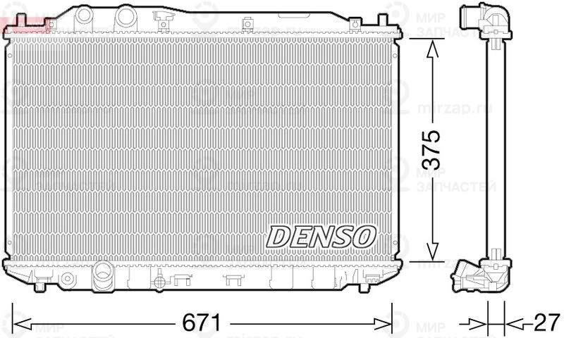 Радиатор, охлаждение двигателя DENSO DRM40029