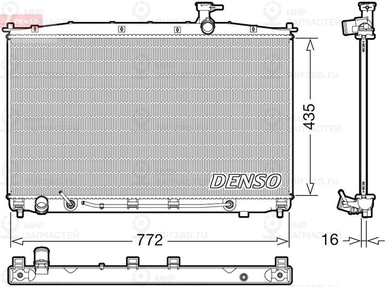 Радиатор, охлаждение двигателя DENSO DRM41024
