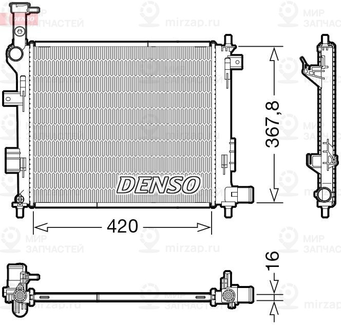 Радиатор, охлаждение двигателя DENSO DRM43005
