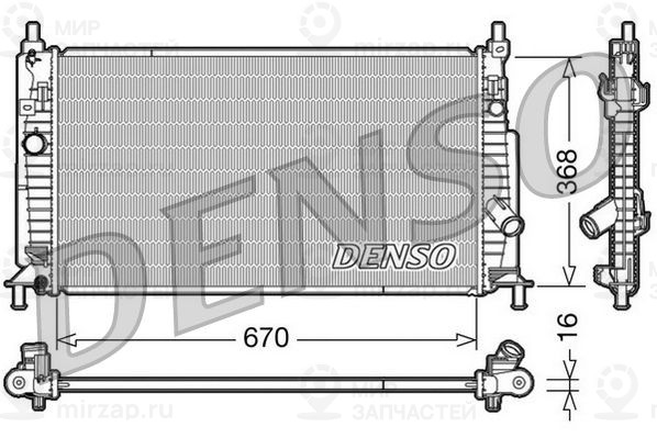 Радиатор, охлаждение двигателя DENSO DRM44020
