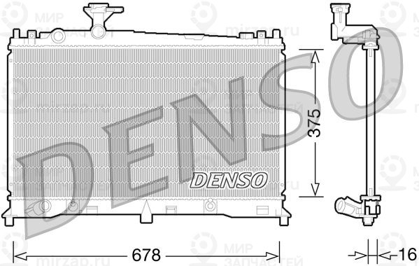 Радиатор, охлаждение двигателя DENSO DRM44027