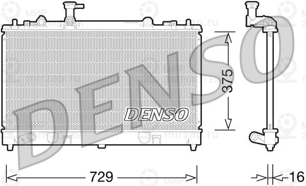 Радиатор, охлаждение двигателя DENSO DRM44028