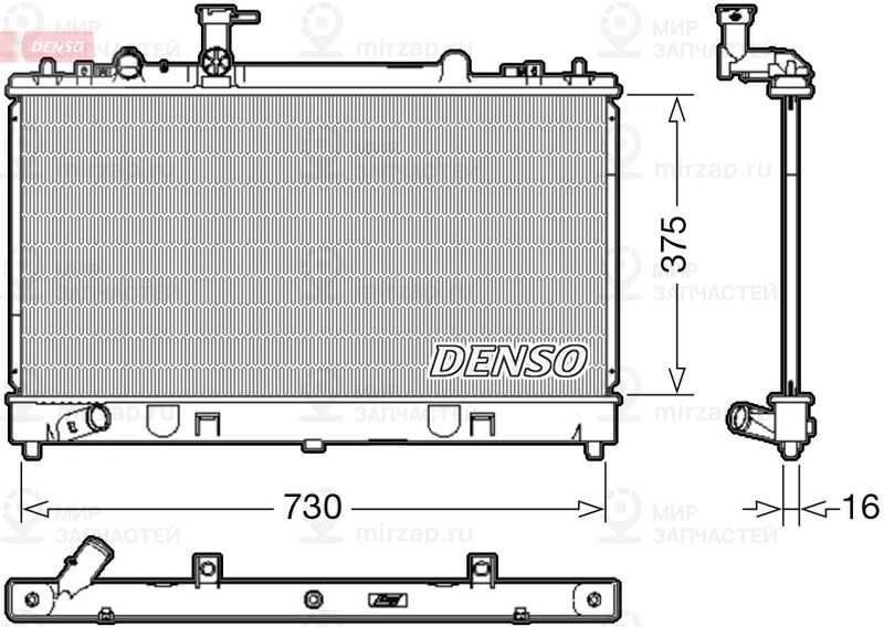 Радиатор, охлаждение двигателя DENSO DRM44037