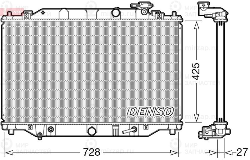 Радиатор, охлаждение двигателя DENSO DRM44041