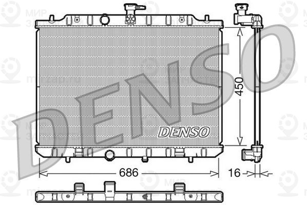 Радиатор, охлаждение двигателя DENSO DRM46009