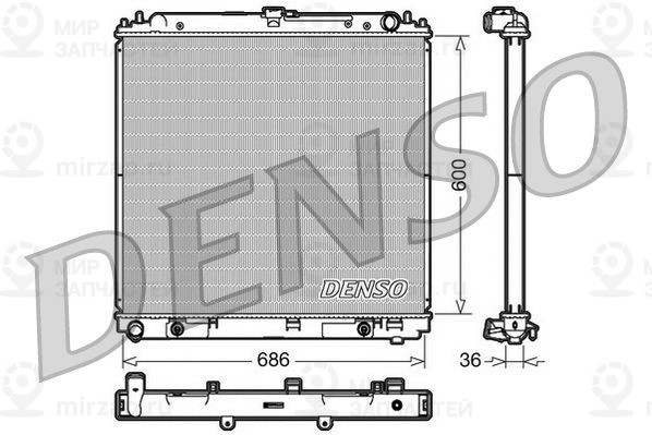 Радиатор, охлаждение двигателя DENSO DRM46032